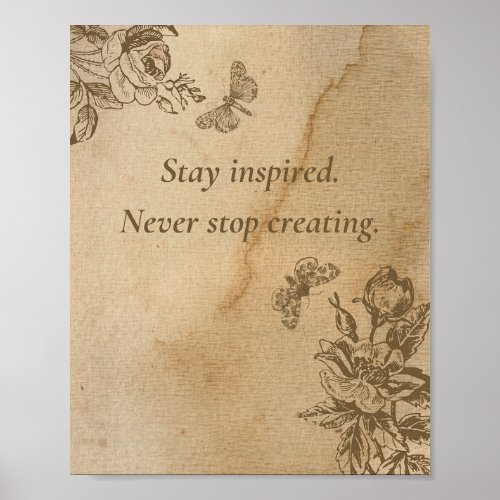 Brown Creative Vintage Rustic Motivational Quote  Poster