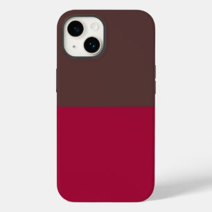 Brown Crimson Color Block iPhone Case