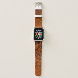 Brown crocodile leather apple watch band