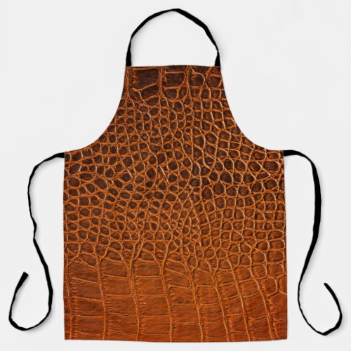 Brown crocodile leather apron