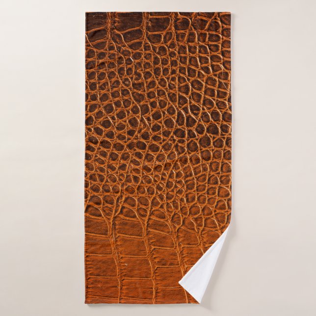 Brown crocodile leather bath towel (Bath Towel)