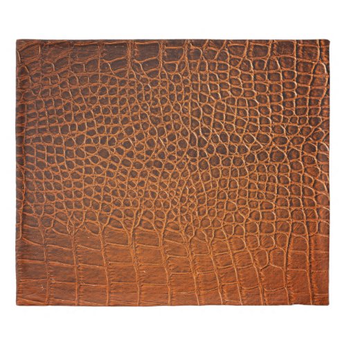 Brown crocodile leather duvet cover