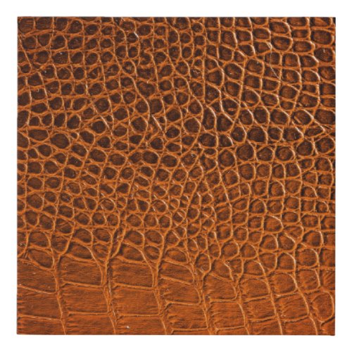 Brown crocodile leather faux canvas print