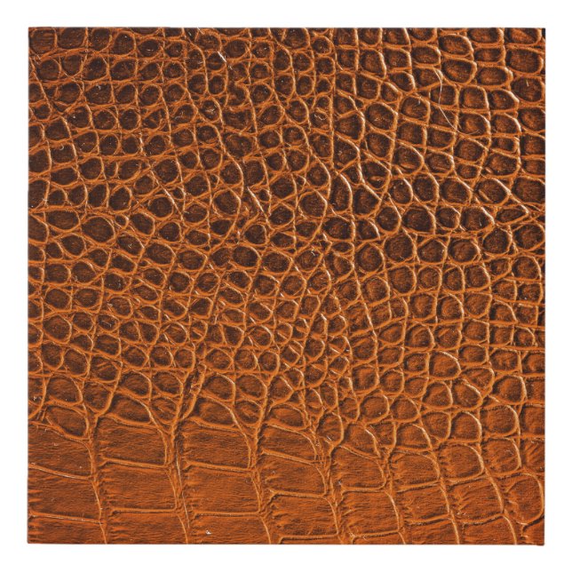 Brown crocodile leather faux canvas print (Front)