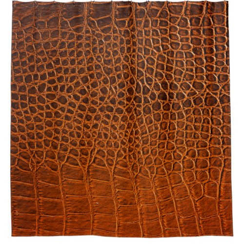 Brown crocodile leather shower curtain