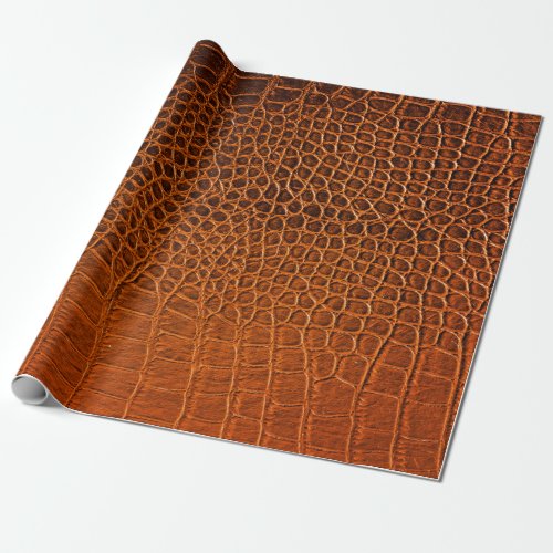 Brown crocodile leather wrapping paper
