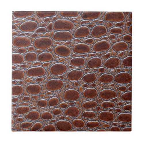 Brown Crocodile Look Ceramic Tile