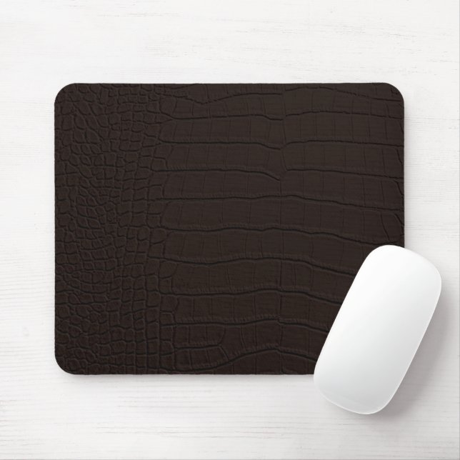 Brown Crocodile Skin Print Mouse Pad (With Mouse)