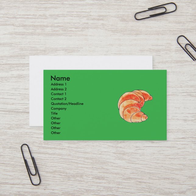 brown croissant bread business card (Front/Back In Situ)