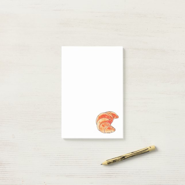 brown croissant bread post-it notes (On Desk)
