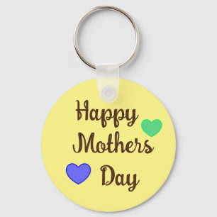 Brown Cursive Typography Happy Mothers Day, Keychain