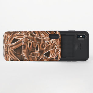 Brown curved tapes, highlighted by relief, overlap iPhone x slider case