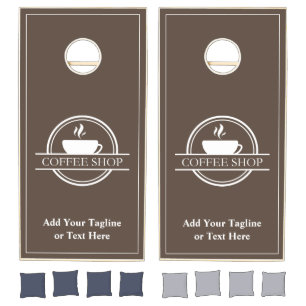 Brown Custom Business Logo Cornhole Set
