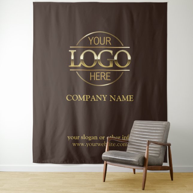 Brown Custom Business Logo Trade Show Backdrop (In Situ)