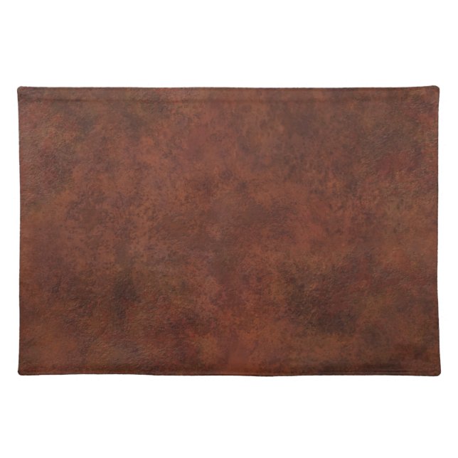Brown Custom Grunge Leather Texture Cloth Placemat (Front)