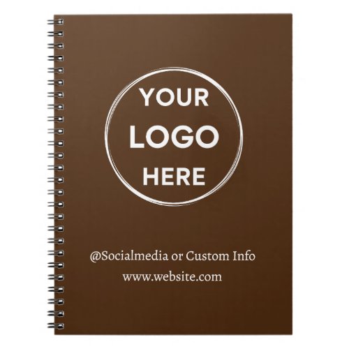 Brown Custom Logo Modern Minimalist Business Notebook