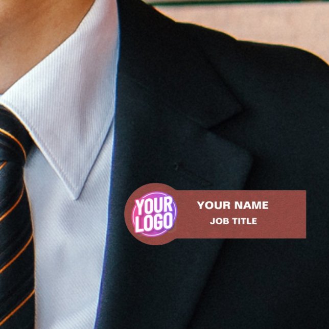 Brown Custom Logo Name Tag with Safety Pin (Creator Uploaded)