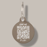 Brown Custom QR Code | Scan Pet ID Tag<br><div class="desc">Customizable brown QR code pet ID tag. This pet tag features a scannable QR code that enables anyone with a smartphone to access important information about your pet. You can easily generate a brand new QR code on the design via the "personalize this template " feature. Just add the URL...</div>