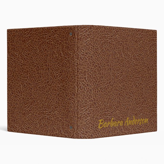 Brown Customize Leather Texture  3 Ring Binder (Background)