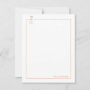 Brown Cute Hearts Mason Jar Personal Stationery Note Card