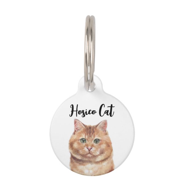 Brown Cute Hosico Cat Pet ID Tag