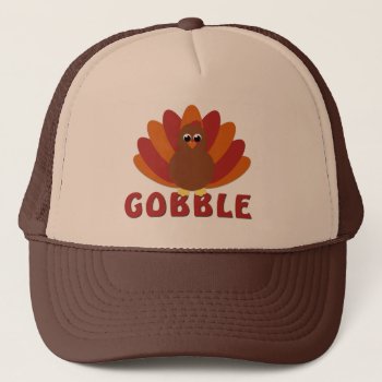 Brown Cute Turkey Gobble Hat by mariannegilliand at Zazzle