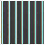 [ Thumbnail: Brown, Cyan, Lavender & Black Colored Lines Fabric ]