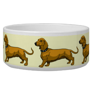brown dachshund bowl
