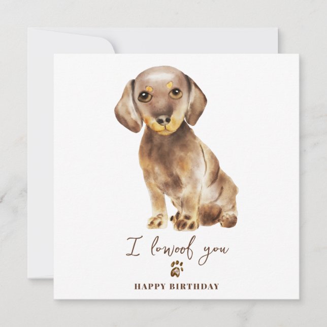 Brown Dachshund Dog Mum Puppy Pets Birthday Card (Front)