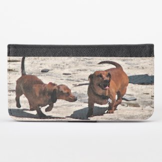 Brown Dachshund Dogs iPhone X Wallet Case