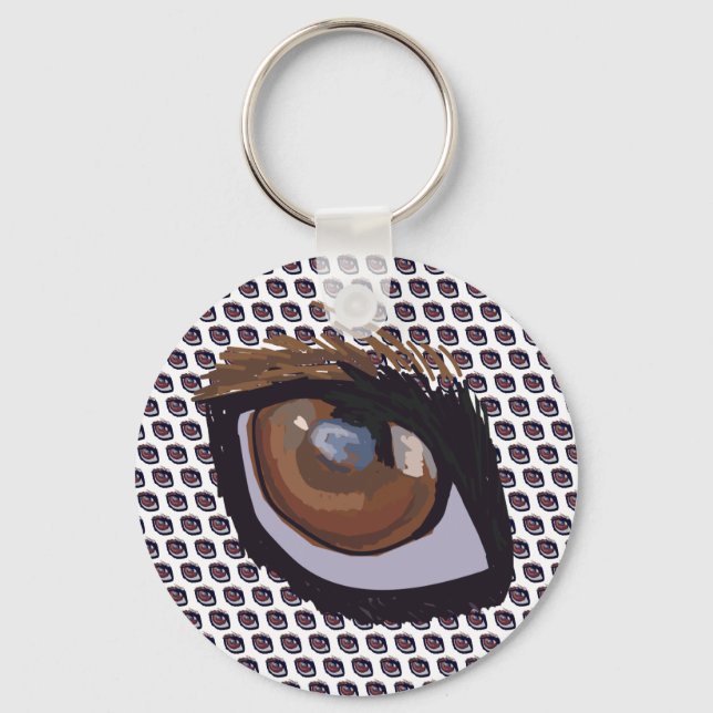 Brown Dachshund Eye Keychain (Front)