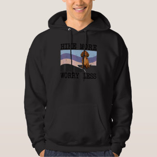 Brown Dachshund Hike More Worry Less Graphic Hikin Hoodie