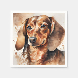 Brown Dachshund Napkins