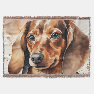 Brown Dachshund  Throw Blanket