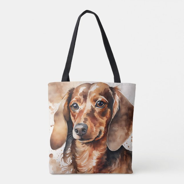 Brown Dachshund  Tote Bag (Back)