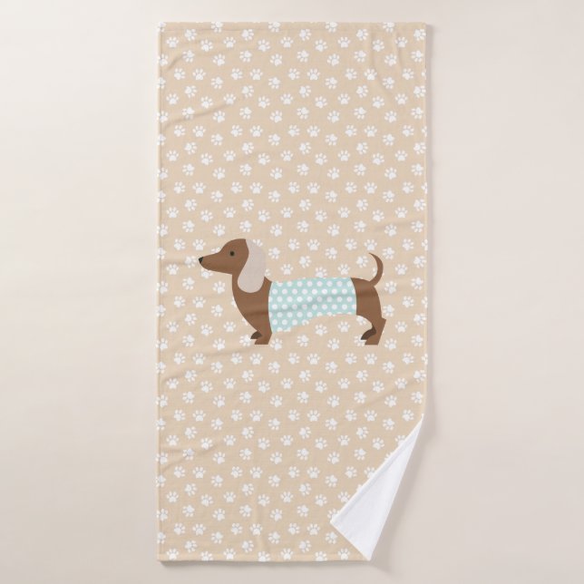 Brown Dachshund Towel (Bath Towel)