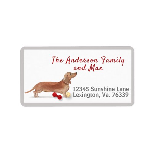 Brown Dachshund Toys Home Return Address  Label