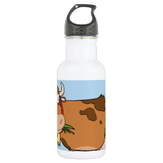 Brown Dairy Cow Stainless Steel Water Bottle