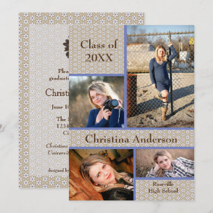 Brown Daisy Collage - Graduation Announcement