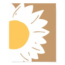 Brown Daisy – Minimalist Floral Wall Art