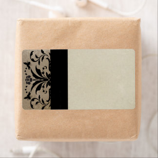 Brown Damask Address Shipping Labels -