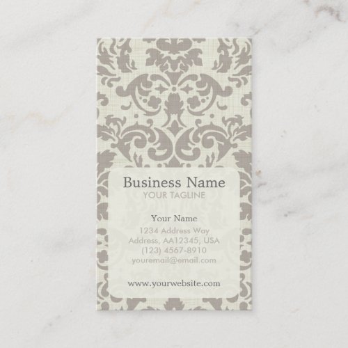 Brown Damask Appointment Business Card
