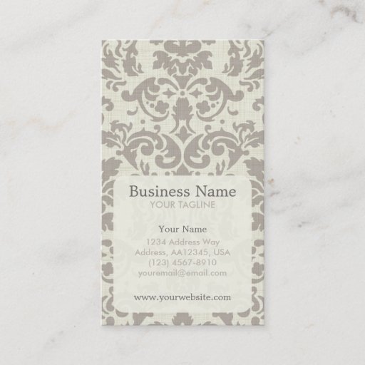 Customizable Brown Damask Appointment Business Card