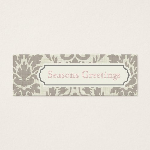 Brown Damask Gift Tags, Profile Cards Business Card