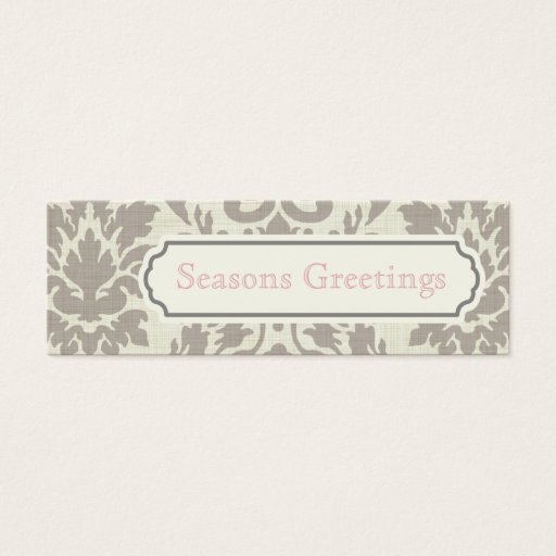 Customizable Brown Damask Gift Tags, Profile Cards Business Card