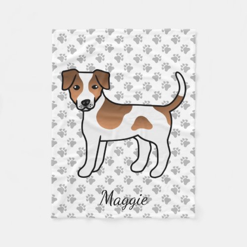 Brown Danish_Swedish Farmdog Cartoon Dog With Name Fleece Blanket