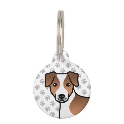 Brown Danish_Swedish Farmdog Cute Cartoon Dog Head Pet ID Tag