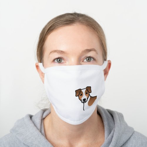 Brown Danish_Swedish Farmdog Cute Cartoon Dog Head White Cotton Face Mask