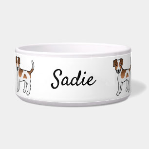 Brown Danish-Swedish Farmdog Cute Dog & Name Bowl