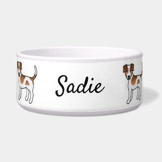 Brown Danish-Swedish Farmdog Cute Dog &amp; Name Bowl